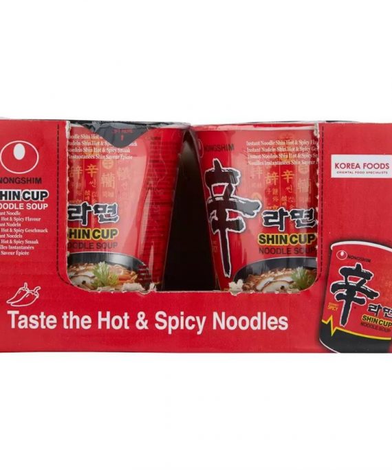 Nongshim Shin Cup Noodle Soup, 6 x 68g