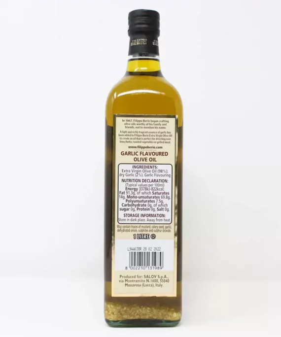Filippo Berio Garlic Flavoured Olive Oil, 1L